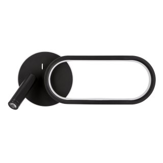 MONET lampa kinkiet owal czarny 13W LED 3000K, 4000K, 6000K klosz biały