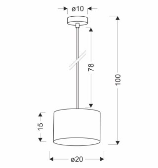 PANDY lampa wisząca czarny 1x40W E27 abażur czarny+złoty