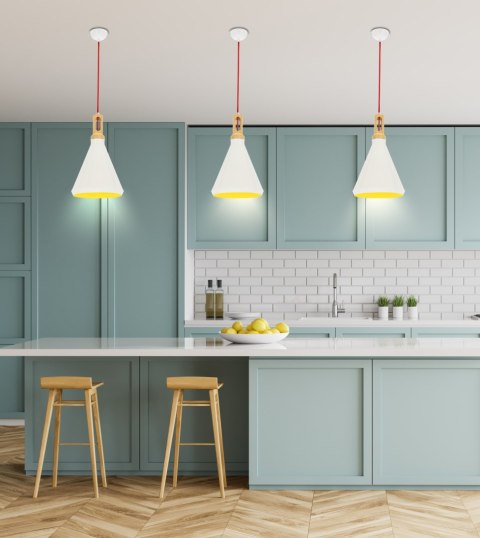 ROBINSON LAMPA WISZĄCA 26 1X60W E27 BIAŁY / WNĘTRZE ŻÓŁTE