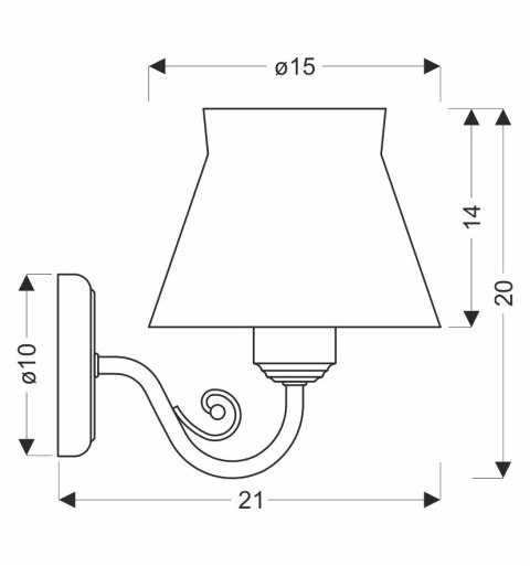 ROSSINI kinkiet biały 1x40W E27 abażur biały ROSSINI kinkiet biały 1x40W E27 abażur biały