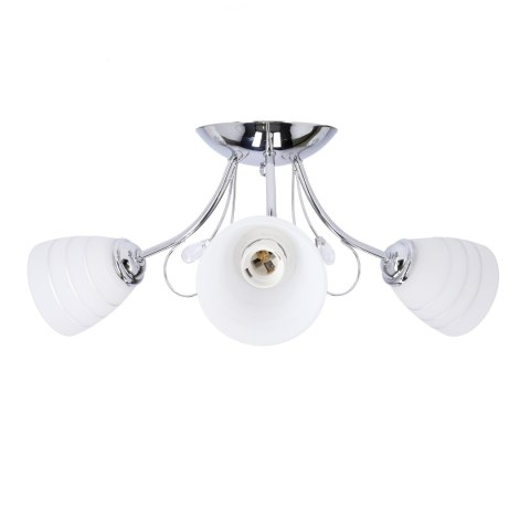 SIMPLI LAMPA WISZĄCA 3*40W E27 CHROM Z KRYSZTAŁKIEM+KLOSZ Z PASKIEM