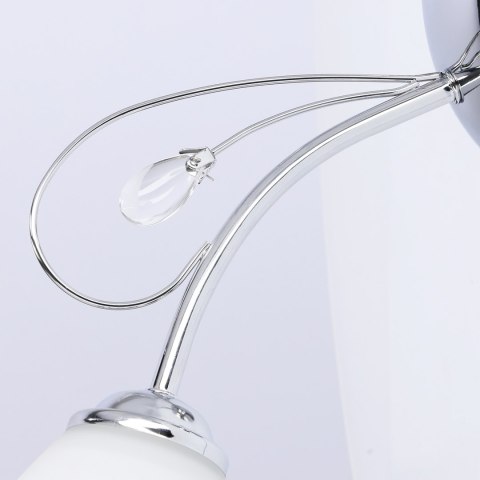 SIMPLI LAMPA WISZĄCA 3*40W E27 CHROM Z KRYSZTAŁKIEM+KLOSZ Z PASKIEM