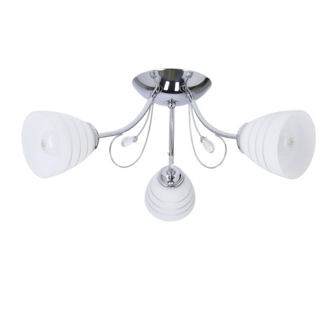 SIMPLI LAMPA WISZĄCA 3*40W E27 CHROM Z KRYSZTAŁKIEM+KLOSZ Z PASKIEM