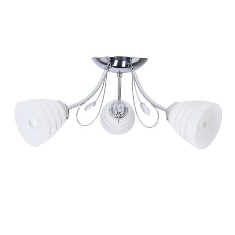 SIMPLI LAMPA WISZĄCA 3*40W E27 CHROM Z KRYSZTAŁKIEM+KLOSZ Z PASKIEM