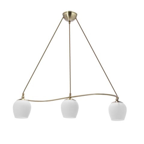 Serano lampa wisząca patynowy 3x60W E27 klosz biały Serano lampa wisząca patynowy 3x60W E27 klosz biały