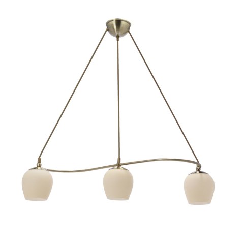 Serano lampa wisząca patynowy 3x60W E27 klosz kremowy Serano lampa wisząca patynowy 3x60W E27 klosz kremowy