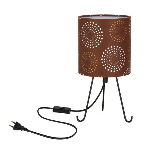 Smally lampa stołowa czarny 1x40 E14 abażur emili brązowy Smally lampa stołowa czarny 1x40 E14 abażur emili brązowy