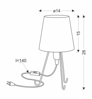 Smally lampa stołowa czarny 1x40 E14 abażur zielony w kropki