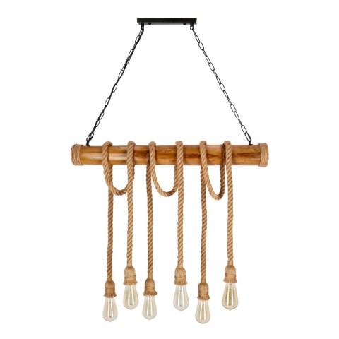 Vint lampa wisząca drewniany 6x40W E27 Vint lampa wisząca drewniany 6x40W E27