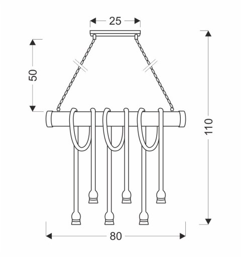Vint lampa wisząca drewniany 6x40W E27 Vint lampa wisząca drewniany 6x40W E27