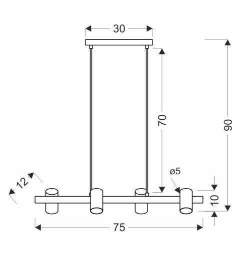 Xilo lampa sufitowa czarny+drewniany 4x25W GU10 klosz biały Xilo lampa sufitowa czarny+drewniany 4x25W GU10 klosz biały