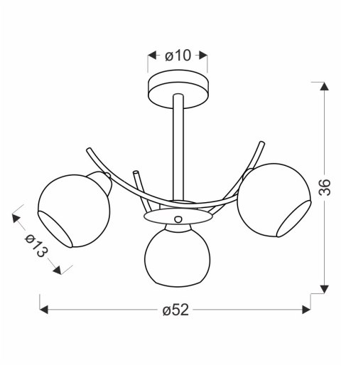 AMOS Lampa wiszaca złoty 3x40W E27 klosz biały AMOS Lampa wiszaca złoty 3x40W E27 klosz biały