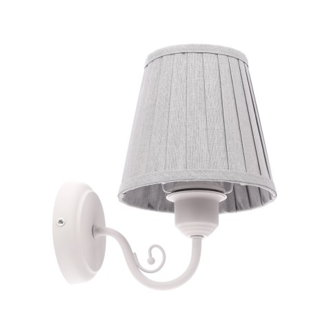 FIREZ lampa kinkiet biały 1x40W E27 abażur szary FIREZ lampa kinkiet biały 1x40W E27 abażur szary