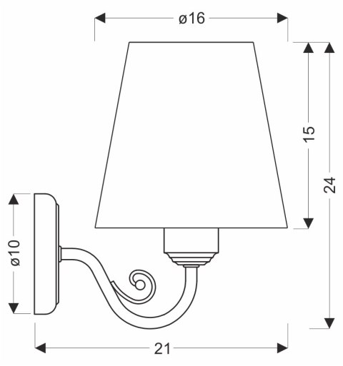 FIREZ lampa kinkiet biały 1x40W E27 abażur szary FIREZ lampa kinkiet biały 1x40W E27 abażur szary