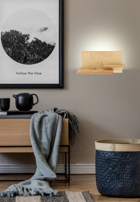 Hostel lampa kinkiet 5w led 4000k drewno