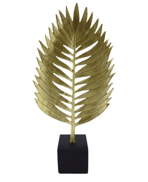 Figurka dekoracyjna złoty liść na czarnej podstawie Golden Leaf Figurka dekoracyjna złoty liść na czarnej podstawie Golden Leaf
