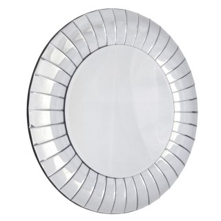 Lustro Corrao 80cm luksusowe okrągłe w dekoracyjnej lustrzanej wypukłej ramie