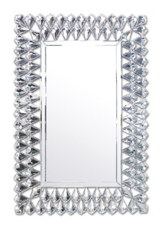 Lustro Napoli glamour 67/97cm wyszukane prostokątne z ramą z kryształkami w kształcie łez