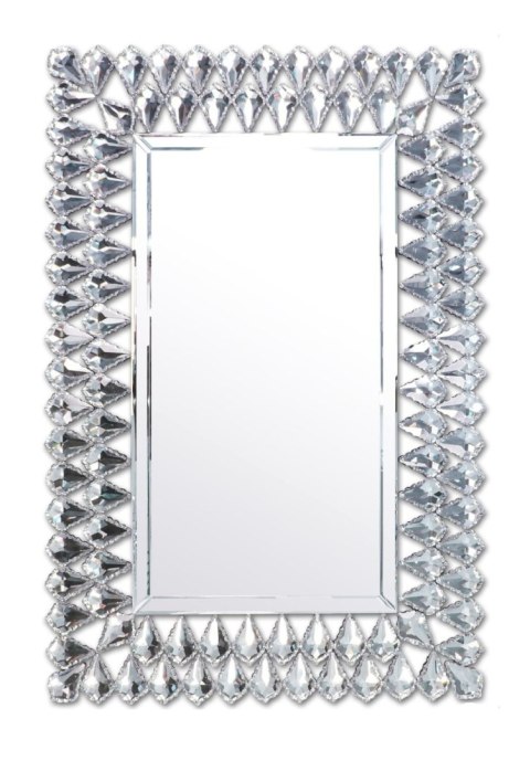 Lustro Napoli glamour 67/97cm wyszukane prostokątne z ramą z kryształkami w kształcie łez Lustro Napoli glamour 67/97cm wyszukane prostokątne z ramą z kryształkami w kształcie łez