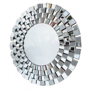Lustro okrągłe Eris 100cm w stylu glamour w lustrzanej ramie