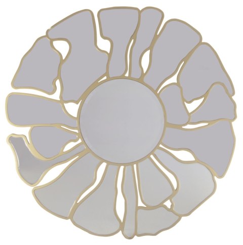 Lustro okrągłe Grosetto 92cm w stylu glamour ze złotymi elementami w kształcie płatków kwiatu Lustro okrągłe Grosetto 92cm w stylu glamour ze złotymi elementami w kształcie płatków kwiatu