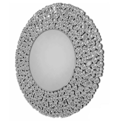 Lustro okrągłe Liv 90cm z ramą z niewielkich okrągłych kryształków eleganckie Lustro okrągłe Liv 90cm z ramą z niewielkich okrągłych kryształków eleganckie