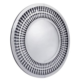 Lustro okrągłe glamour Marzano 80cm w dekoracyjnej ażurowej ramie ozdobionej kryształkami