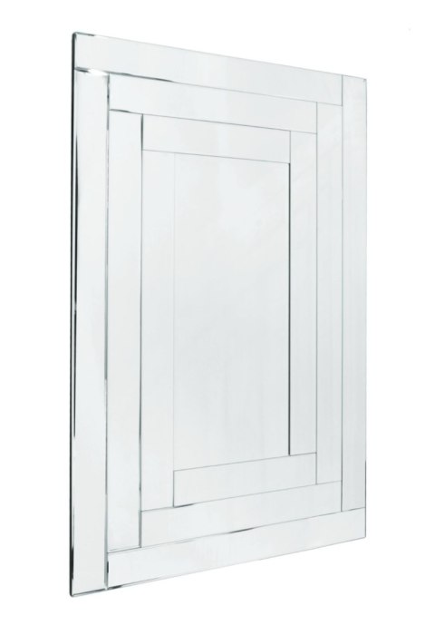 Lustro prostokątne Penelopa 80/120cm w stylu glamour z ramą z lustrzanych fragmentów o delikatnej fazie Lustro prostokątne Penelopa 80/120cm w stylu glamour z ramą z lustrzanych fragmentów o delikatnej fazie
