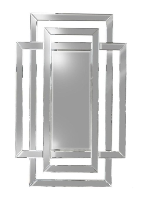 Lustro prostokątne Zita 80/120cm w stylu glamour z ramą w kształcie przeplatających się lustrzanych prostokątów Lustro prostokątne Zita 80/120cm w stylu glamour z ramą w kształcie przeplatających się lustrzanych prostokątów