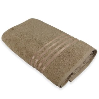 Ręcznik frotte 100x150cm 100% bawełna beżowy ozdobiony tasiemką