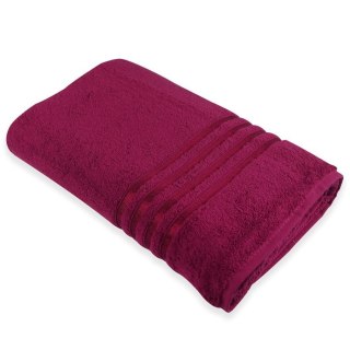Ręcznik frotte 100x150cm 100% bawełna bordowy ozdobiony tasiemką