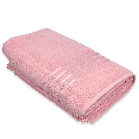 Ręcznik frotte 100x150cm 100% bawełna różowy ozdobiony tasiemką Ręcznik frotte 100x150cm 100% bawełna różowy ozdobiony tasiemką
