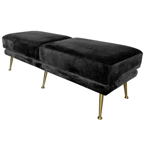 Strato elegancka pufa tapicerowana czarnym welurem ze złotymi metalowymi nóżkami 45/50/136 cm Strato elegancka pufa tapicerowana czarnym welurem ze złotymi metalowymi nóżkami 45/50/136 cm