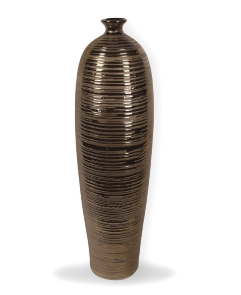 Wazon wysoki miedziany w ciekawym profilowanym kształcie 46 cm Wazon wysoki miedziany w ciekawym profilowanym kształcie 46 cm