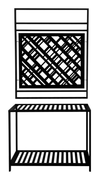 Wieszak loftowy 80-100/210cm metalowy Kratka na ubrania i dodatki w minimalistycznym stylu