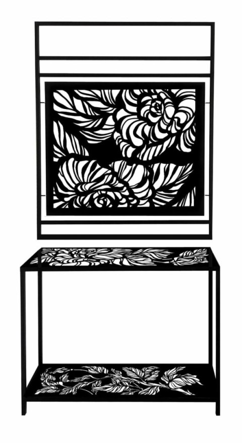 Wieszak loftowy 80-100/210cm metalowy Kwiaty na ubrania i dodatki w minimalistycznym stylu Wieszak loftowy 80-100/210cm metalowy Kwiaty na ubrania i dodatki w minimalistycznym stylu