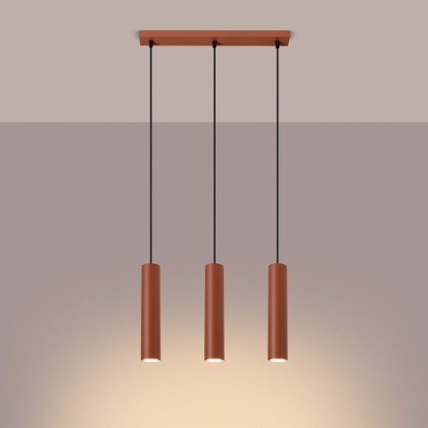 Lampa wisząca LAGOS 3L ochra czerwona