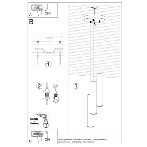 Lampa wisząca LAGOS 3P beżowa