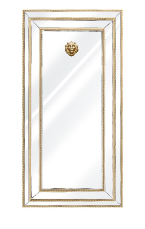 Lustro Sharon 120/90cm glamour złote w formie prostokąta z głową lwa Lustro Sharon 120/90cm glamour złote w formie prostokąta z głową lwa