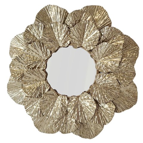 Lustro okrągłe PETUNIA-Dekoracyjna Metalowa Rama z metaloplastyki w Stylu Glamour