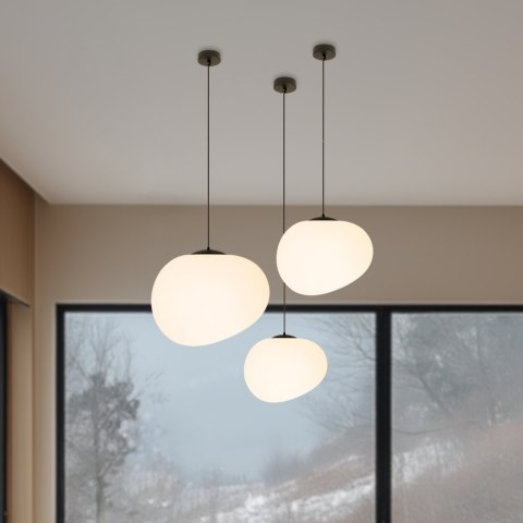 STONES lampa wisząca czarny 20cm 1x40W E27 klosz biały