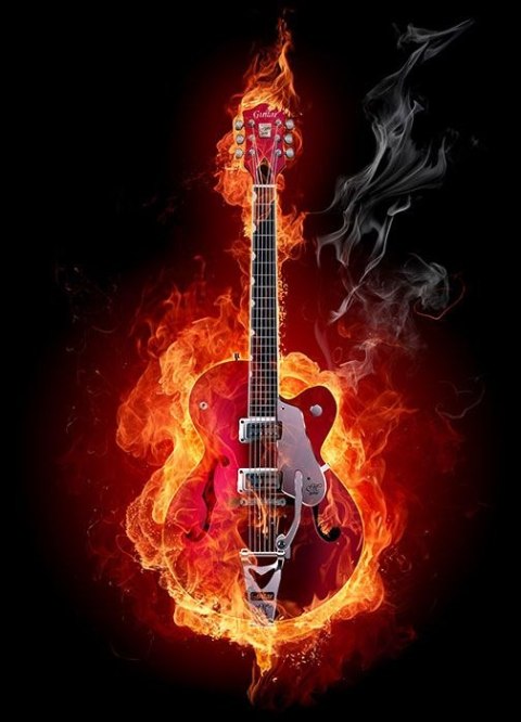 Ognista gitara - fototapeta Ognista gitara - fototapeta
