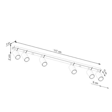 Plafon RING 6L ochra czerwona