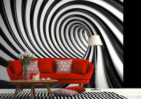 Czarno-biały tunel - fototapeta 366x254 cm Czarno-biały tunel - fototapeta 366x254 cm
