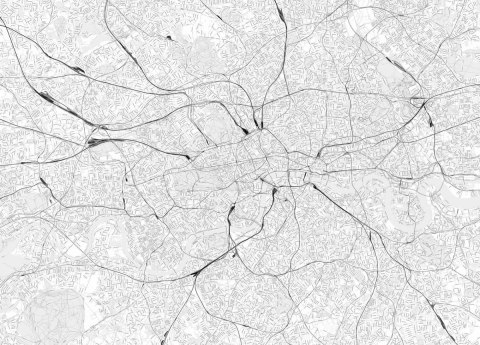 Londyn -czarno-biała mapa miasta - fototapeta Londyn -czarno-biała mapa miasta - fototapeta