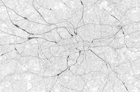 Londyn - czarno-biała mapa miasta - fototapeta Londyn - czarno-biała mapa miasta - fototapeta