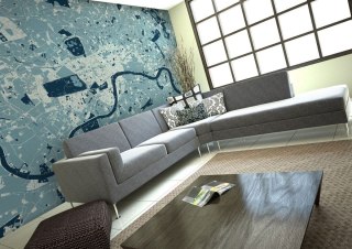 Londyn - mapa w kolorze - fototapeta