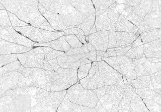 Londyn - mapa w odcieniach szarości - fototapeta