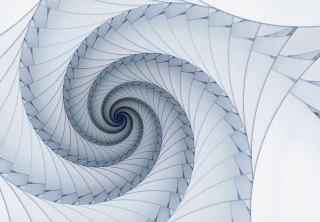 Niebieski spiralny fractal - fototapeta