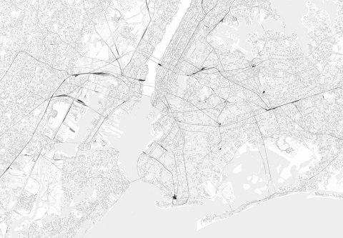 Nowy Jork - czarno-biała mapa miasta - fototapeta Nowy Jork - czarno-biała mapa miasta - fototapeta